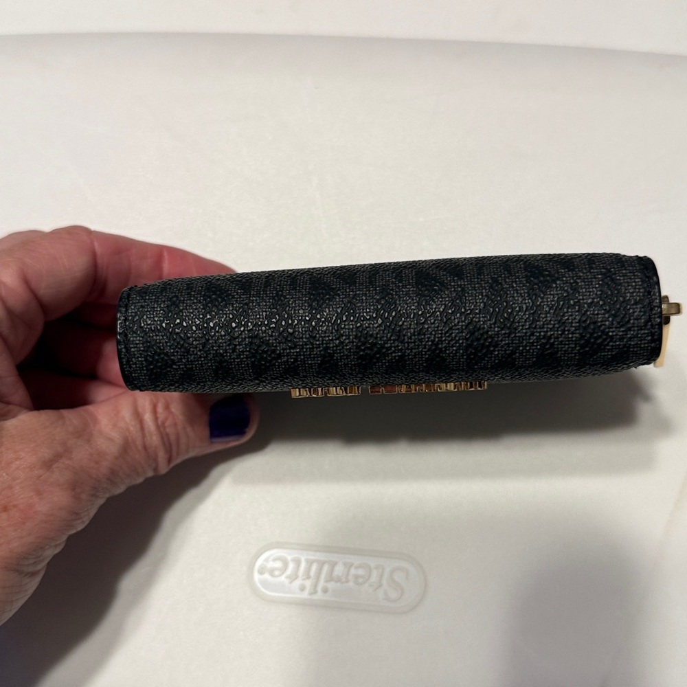 Michael Kors Black and Gold Zip Wallet - Picture 3 of 5